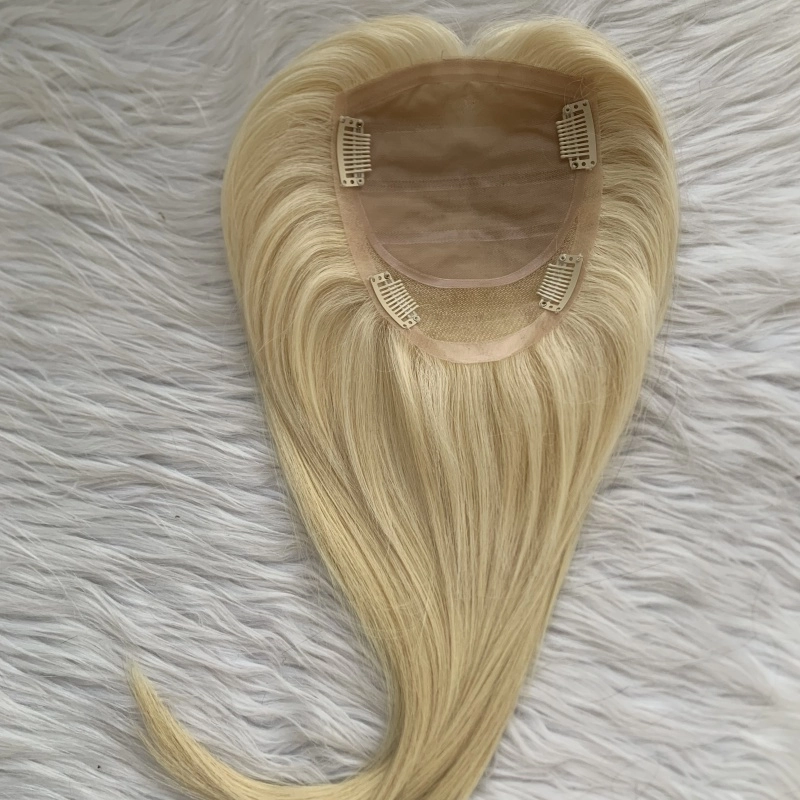 Emeda soft Silk base topper with lace back top quality virgin human hair yr75